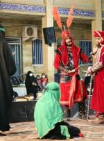 اجرای تعزیه هیئت حضرت علی اصغر باغملک در سوگواره «رایت سرخ» بهبهان