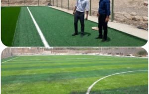 تکمیل پروژه چمن مصنوعی روستاهای قالند و اسد اباد