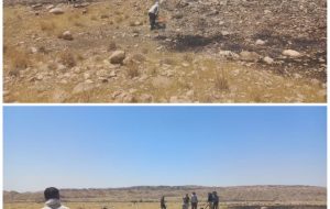 مهار آتش سوزی تشان بهبهان در دمای ۵٠ درجه توسط بسیجیان و نیروهای مردمی