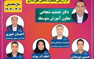 کسب جایگاه اول استان خوزستان در بین ۴۰ منطقه توسط معاونت آموزش متوسطه در ارزیابی عملکرد سال تحصیلی ۱۴۰۳-۱۴۰۲